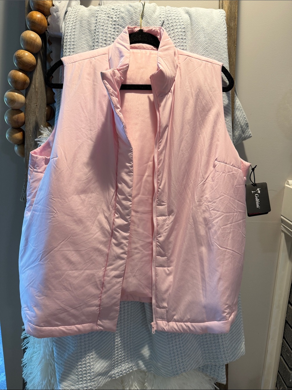 Golftini Light Pink Puffer Vest - size xl NWT
